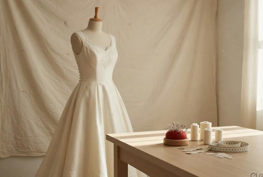 Featured image for Wedding Dress Fittings, and What Each One Quietly Does to the Dress