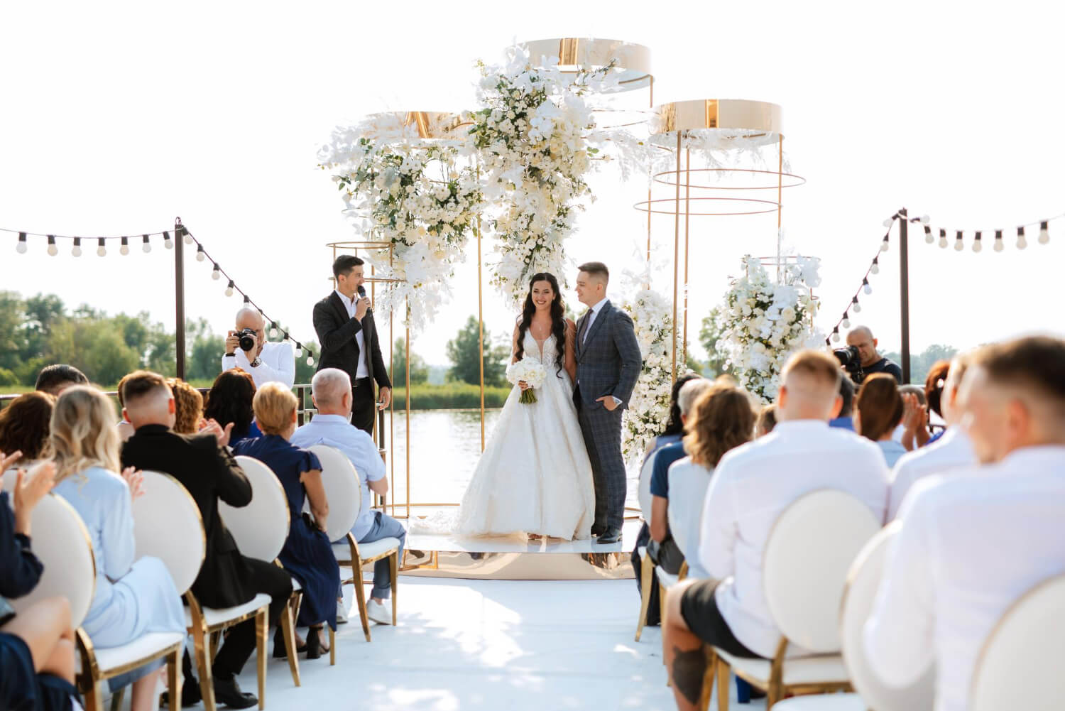 an outdoor wedding ceremony